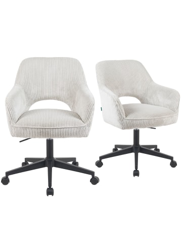 DUBI Möbel 2er-Set: Bürostuhl Mika-Ilvy in Hellgrau - (B)60 x (H)85 x  (T)65 cm