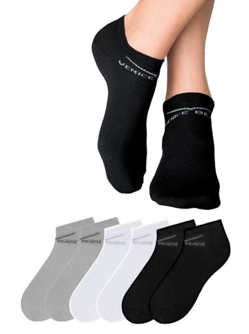 Venice Beach Sneakersocken in schwarz, weiß, grau