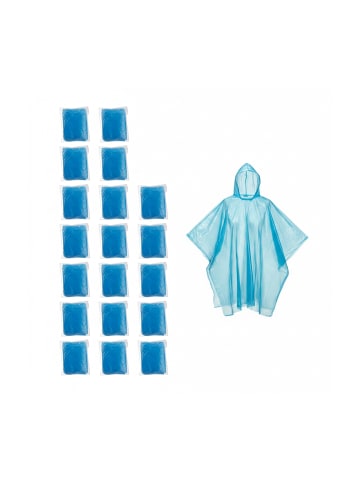 relaxdays 20 x Regenponcho in Blau