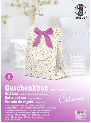 Buntpapierfabrik Ludwig Bähr Geschenkbox Celina 9,5x12,5x5cm Packung mit 5 Stück Motiv: 03