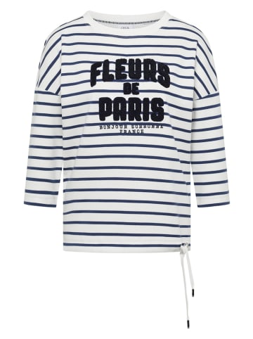 Cecil 3/4-Arm Shirt mit Wording Artwork in Blau