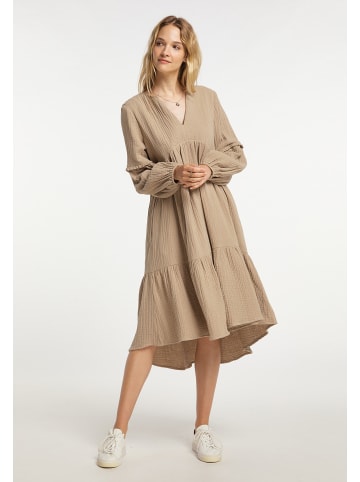 DreiMaster Damen Midikleid in Steinbeige