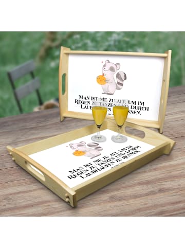 Mr. & Mrs. Panda betttablett Waschbär Kürbis mit Spruch in Weiß