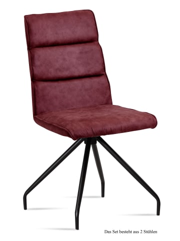 58 aufm Kessel ESSZIMMERSTUHL (2er-Set) Devnet 47x92x60 Schwarz/Marsala