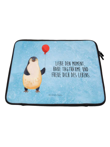 Mr. & Mrs. Panda Notebook Tasche Pinguin Luftballon mit Spruch in Eisblau