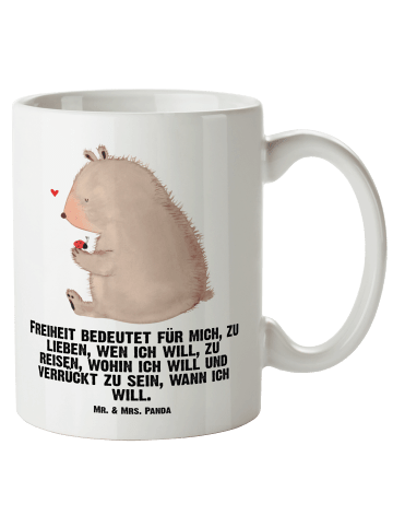 Mr. & Mrs. Panda Kaffeebecher Bär Marienkäfer mit Spruch in Weiß
