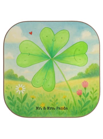 Mr. & Mrs. Panda Tassenuntersetzer Blume Kleeblatt Design ohne S... in Weiß
