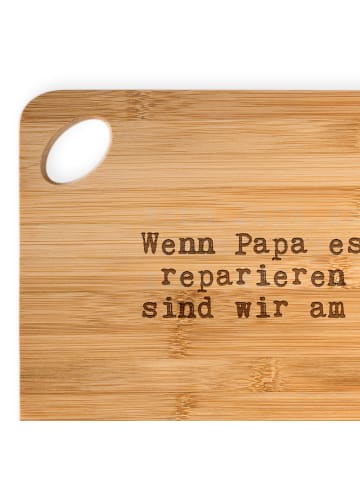 Mr. & Mrs. Panda Käsebrett Wenn Papa es nicht... mit Spruch in Braun