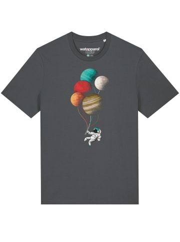 wat? Apparel T-Shirt Balloon Spaceman in Grau