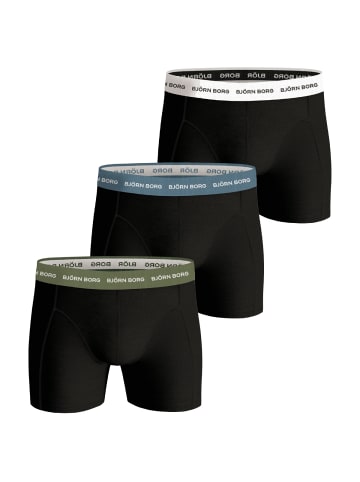 Björn Borg Boxershorts Solids Sammy 3er Pack in schwarz