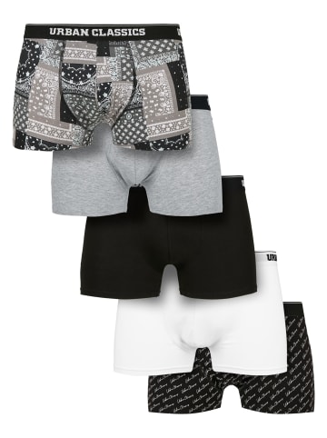 Urban Classics Boxershorts in bndn gry+gry+blk+wht+scrpt blk