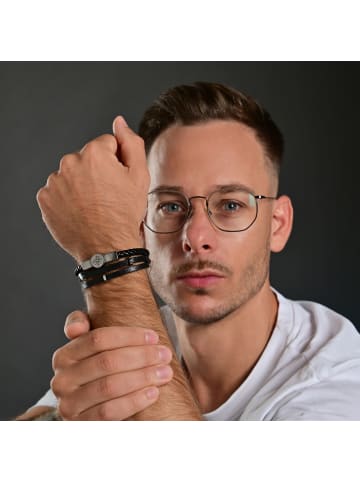 Adeliás Herren Anhänger – Gravuranhänger aus Leder in schwarz