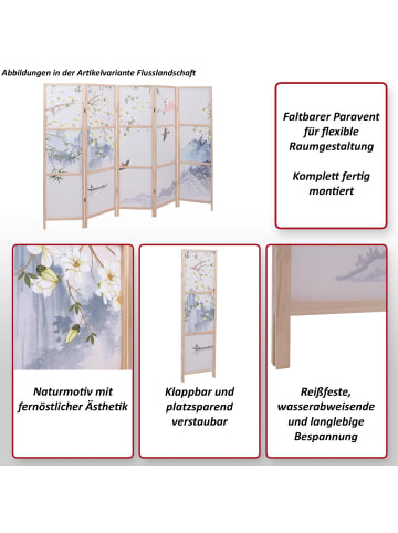 MCW Paravent O70, Naturmotive 170x227cm, Flusslandschaft