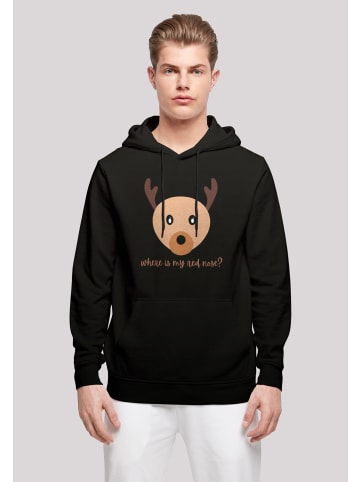 F4NT4STIC Basic Hoodie Red Nose Weihnachten in schwarz