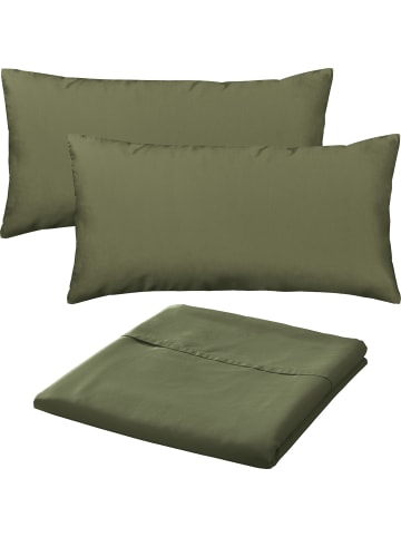 Erwin Müller Mako-Satin Sommer-Set 3-teilig Landshut in oliv