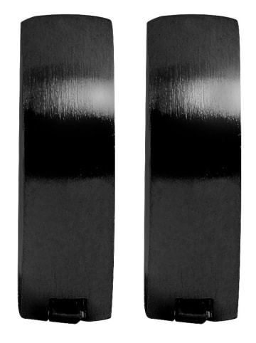 Adeliás Damen Ohrringe – Klappcreole aus Edelstahl in schwarz