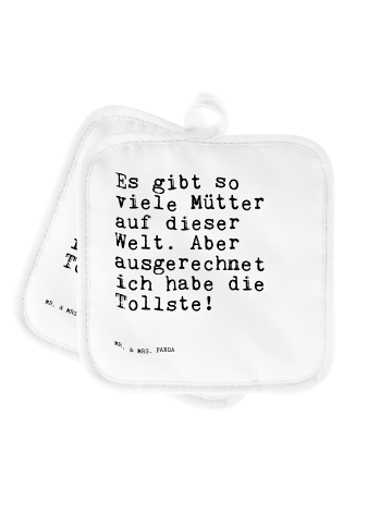 Mr. & Mrs. Panda 2er Set Topflappen Es gibt so viele... mit Spruch in Weiß