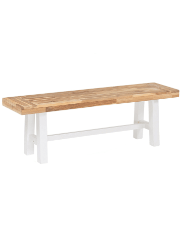 Beliani Gartenbank SCANIA in Braun/Weiß - (W) 140 x (H) 45 x (L) 36 cm