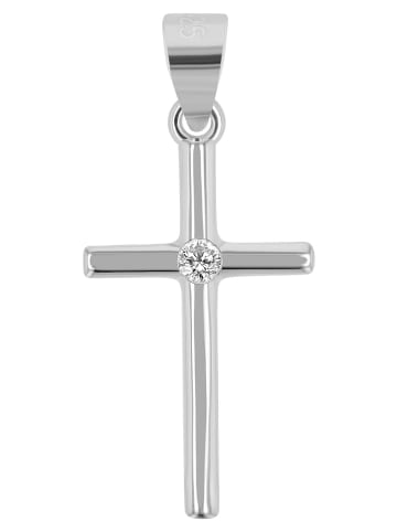 Adeliás Damen Anhänger – Kreuz Kreuzanhänger aus 925 Silber mit Zirkonia in silber
