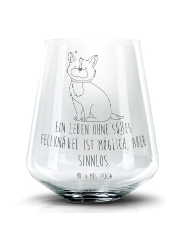 Mr. & Mrs. Panda Longdrinkglas Hund Glück mit Spruch in Transparent