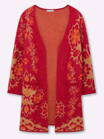 sheego by Joe Browns Strickmantel in erdbeere-camel-gemustert