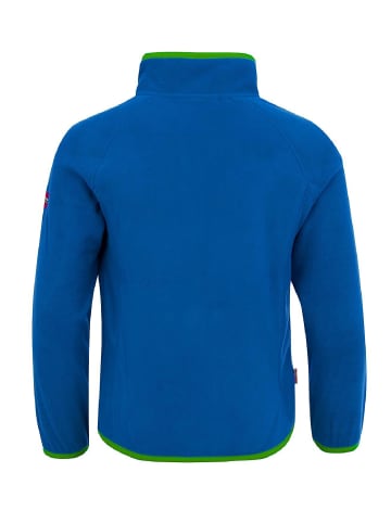 Trollkids Fleece-Pullover "Nordland" in Mittelblau / Grün