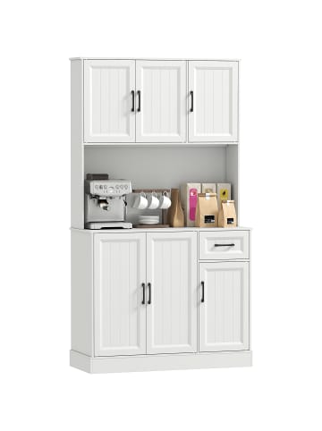HOMCOM Küchenschrank in Weiß 100L x 39,5B x 180,5H cm