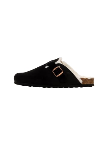 Divine Factory Leder-Pantoletten „Joana“ Schwarz