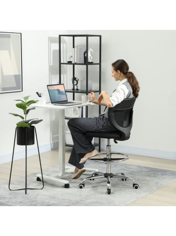 Vinsetto Bürostuhl-59L x 59B x 106-126H cm-Schwarz