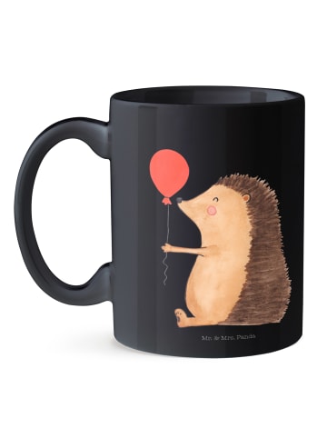 Mr. & Mrs. Panda Kaffeebecher Igel Luftballon ohne Spruch in Schwarz