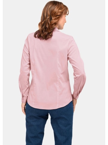 GOLDNER Kurzgröße:  Bluse Langarmbluse mit Elasthananteil in rosé