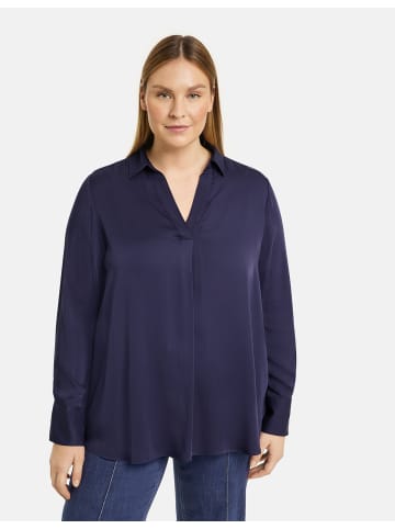 SAMOON Bluse Langarm in Dark Lake Blue