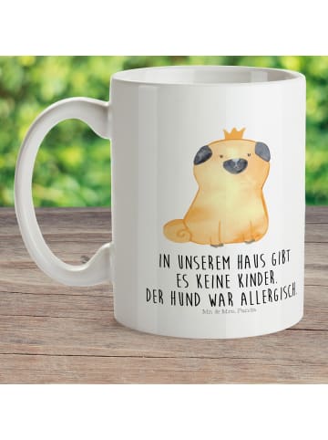 Mr. & Mrs. Panda Plastikbecher Mops Krone mit Spruch in Weiß