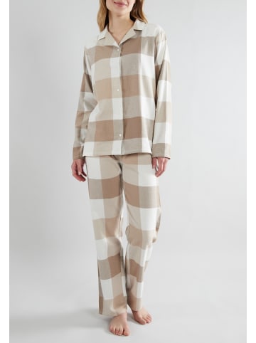 Tom Tailor Pyjama Haarlem in braun-mittel-Karo