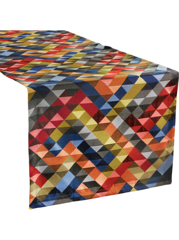 Sander Jacquard, Gewebt Tischläufer Salsa in bunt-rot