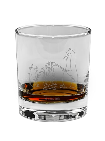 Mr. & Mrs. Panda Tumbler Glas Pinguin Lagerfeuer ohne Spruch in Transparent