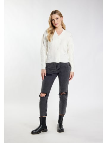 DreiMaster Damen Strickjacke in Wollweiss