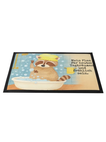 Mr. & Mrs. Panda Sauberlaufmatte Waschbär Design mit Spruch in Weiß