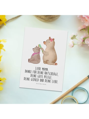 Mr. & Mrs. Panda Postkarte Bär Kind mit Spruch in Weiß