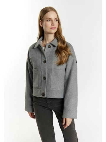 DreiMaster Damen Übergangsjacke Aus Wollgemisch in Grau Melange