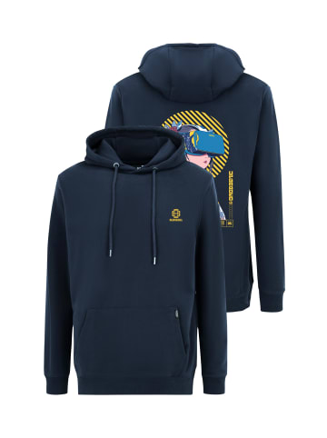 OLDSKULL Hoodie Asian Virtual Logo Graphic in Navy Blue