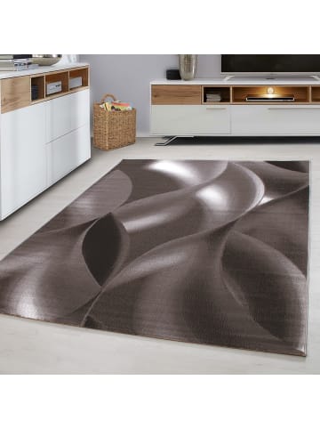 Kurzflor Teppich Pago in Braun