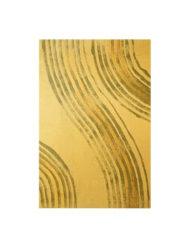 WALLART Leinwandbild Gold - Ausgehende Wellen Gold I in Weiß