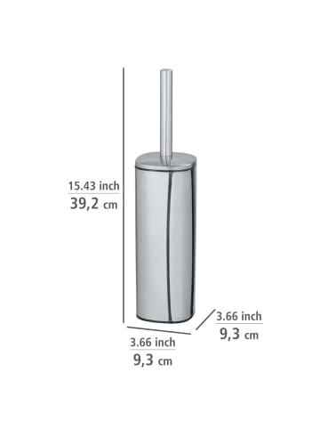 Wenko WC-Bürste ALASSIO in Glänzendes Silber, (B) 9,3 x (H) 39,2 x (L) 9,3 cm