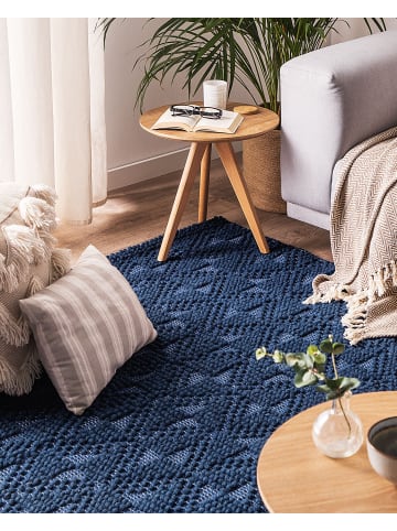 Beliani Kurzflor SAVRAN in Blau - (W) 140 x (H) 1.5 x (L) 200 cm