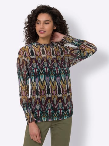 Heine Druckbluse in salbei-schwarz-gemustert