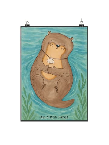 Mr. & Mrs. Panda Wanddekoration Otter Muschel Design ohne Spruch in Weiß
