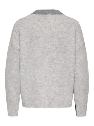 ONLY Strickpullover in Medium Grey Melange