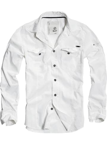 Brandit Hemd "Slim Fit Shirt Long Sleeve" in Weiß