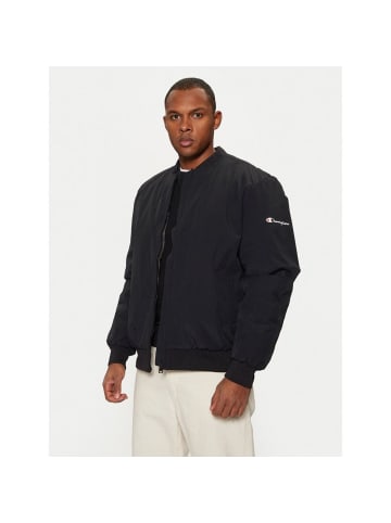 Schwarz Polyamid Bomberjacke